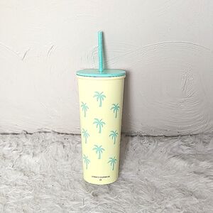 Stoney Clover Lane x Target 24oz metal tumbler cup w/ lid & straw yellow green
